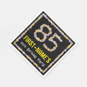 85e verjaardag: Floral Flowers Number, Custom Name Servet (Hoek)