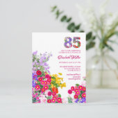 85e verjaardag Floral Modern - 85 jaar uitnodiging (Staand voorkant)
