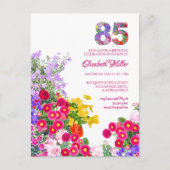 85e verjaardag Floral Modern - 85 jaar uitnodiging (Voorkant)