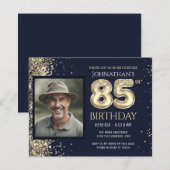 85e verjaardag foto gouden ballon papier blad (Voorkant / Achterkant)