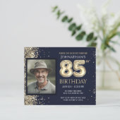 85e verjaardag foto gouden ballon papier blad (Staand voorkant)