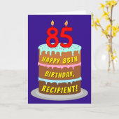 85e verjaardag: Fun Cake and Candles + Custom Name Kaart (Gele Bloem)