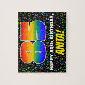85e verjaardag — Fun, Colorful Music Symbols & "85 Legpuzzel (Verticaal)