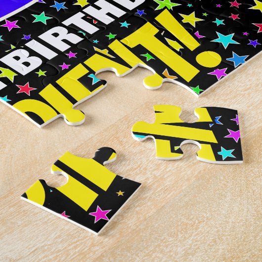 85e verjaardag — Fun, kleurrijk Star Field Pattern Legpuzzel (Zijkant)