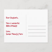 85e verjaardag: Fun-sterrenpatroon, Regenboog 85,  Briefkaart (Achterkant)