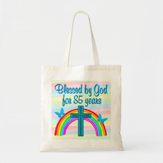 85E VERJAARDAG GEZEGEND DOOR GOD CANVAS TAS (Voorkant)