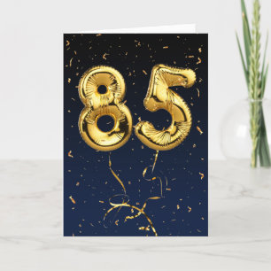 85e verjaardag Gold Mylar ballon en Confetti Card Kaart