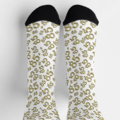 85e verjaardag Gold/White Random Number Pattern Sokken (Top)