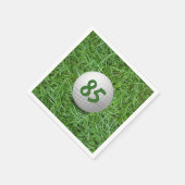 85e verjaardag Golfbal op Grass Napkins Servet (Hoek)