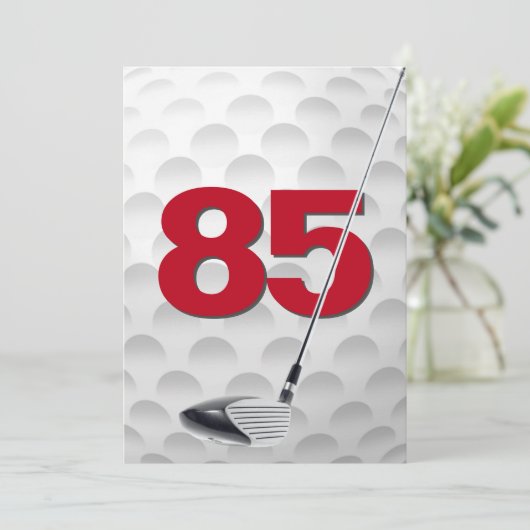 85e verjaardag golfthema kaart (Staand voorkant)