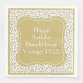 85e verjaardag Goud/Wit Beugel Getal Patroon Servet (Voorkant)