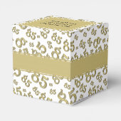 85e verjaardag Goud/Wit collage patroon Bedankdoosjes (Achterkant)