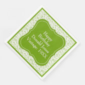 85e verjaardag Groen/Witte beugel Getal Patroon Servet (Hoek)