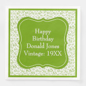 85e verjaardag Groen/Witte beugel Getal Patroon Servet (Voorkant)