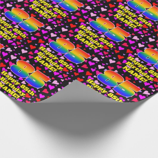 85e verjaardag: Het liefhebbende Kunstpatroon, Reg Cadeaupapier (Hoek)