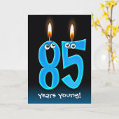 85e verjaardag kaarsen met Eyeballen Kaart (Gele Bloem)