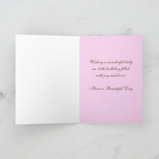 85e verjaardag Kaart Cake in Roze (Binnen)