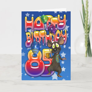 85e verjaardag Kaart schattig met kleine muis