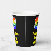 85e verjaardag: Kleurrijk, Leuk, Opwindend, Regenb Papieren Bekers (Rechts)