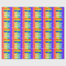 85e verjaardag: kleurrijk, vun regenboogpatroon #