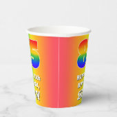 85e verjaardag: kleurrijk, vun regenboogpatroon # papieren bekers (Rechts)