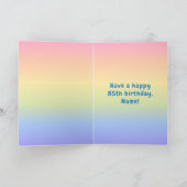 85e verjaardag: kleurrijke regenboog # 85, Naam va Kaart (Binnen)
