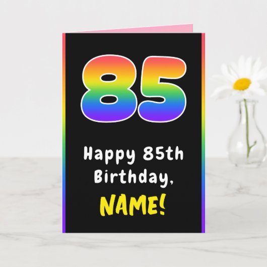 85e verjaardag: kleurrijke regenboog # 85, Naam va Kaart (Kleine Plant)