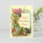 85e verjaardag kleurrijke vruchten en bloemen kaart (Staand voorkant)