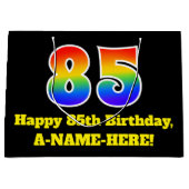 85e verjaardag ~ Leuk, Kleurrijk, Levendig, Regenb Groot Cadeauzakje (Voorkant)