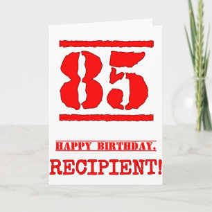 85e verjaardag: Leuk, Rood Rubber Stamp Geïnspiree Kaart