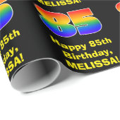 85e verjaardag: Leuke, kleurrijke regenboog geïnsp Cadeaupapier (Rol Hoek)