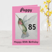 85e verjaardag  levende vogel kaart (Gele Bloem)