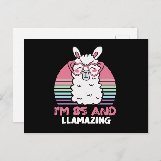 85e verjaardag Llamazing Lama 85 Jaar Verjaardag Briefkaart (Voorkant / Achterkant)