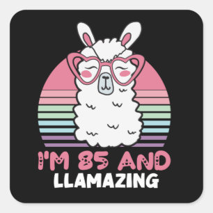 85e verjaardag Llamazing Llama 85 jaar oude dag Vierkante Sticker