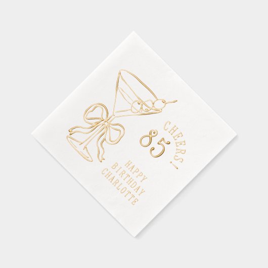 85e verjaardag Martini 85e gepersonaliseerd Folie Servetten (Rechts)