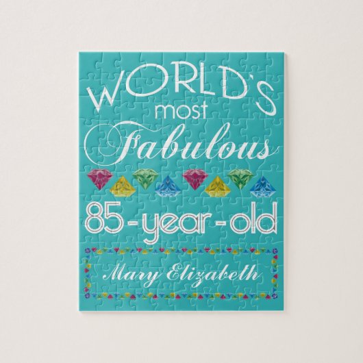 85e verjaardag meest verbluffend kleurrijk geem Tu Legpuzzel (Verticaal)