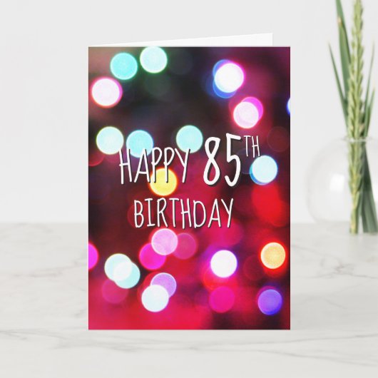 85e verjaardag Neon feestverlichting Kaart (Voorkant)