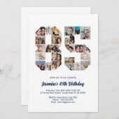 85e verjaardag nummer 85 aangepaste fotocollage kaart (Voorkant / Achterkant)