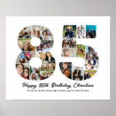 85e Verjaardag Nummer 85 Fotocollage Jubileum Poster (Voorkant)