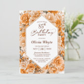 85e Verjaardag Oranje Roos Bloemenfeest Kaart (Staand voorkant)