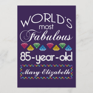 85e verjaardag Pareltjes Paars van de meest verblu Kaart