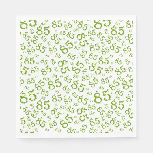 85e verjaardag partijnummer Patroon Groen/Wit Servet (Voorkant)