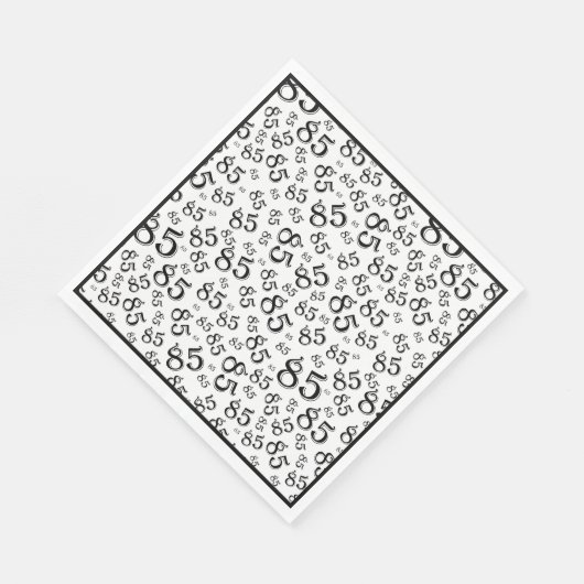 85e verjaardag Party Nummer Patroon Zwart/Wit Servet (Hoek)