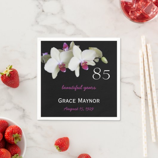 85e Verjaardag Party Orchidee Papieren servetten (Insitu)