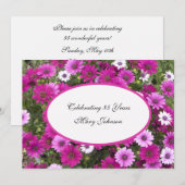 85e verjaardag Party uitnodiging Prachtige bloemen (Voorkant / Achterkant)