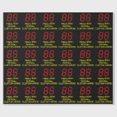 85e verjaardag: Red Digital Clock Style "85" + naa Cadeaupapier (Vlak)
