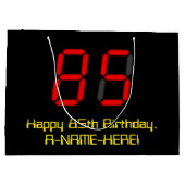 85e verjaardag: Red Digital Clock Style "85" + naa Groot Cadeauzakje (Achterkant)
