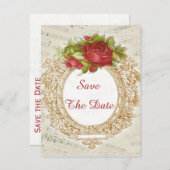  85e Verjaardag Red Rose Lijst Muziekblad Aankondigingskaart (Voorkant / Achterkant)