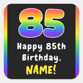 85e verjaardag: Regenboogspectrum # 85, Aangepaste Vierkante Sticker