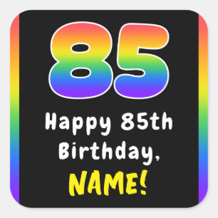 85e verjaardag: Regenboogspectrum # 85, Aangepaste Vierkante Sticker